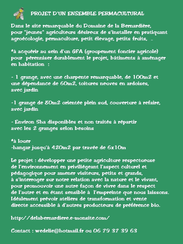 Projet d un ensemble permacultural
